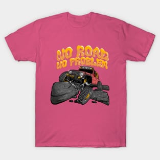 Pink Jeep Flex No Road No Problem T-Shirt